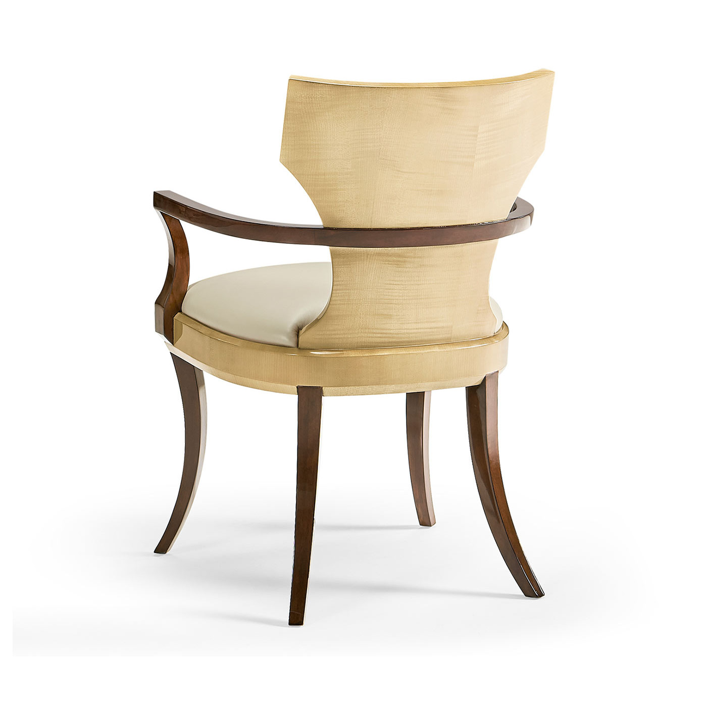 Full Back Art Deco Champagne Dining Arm Chair