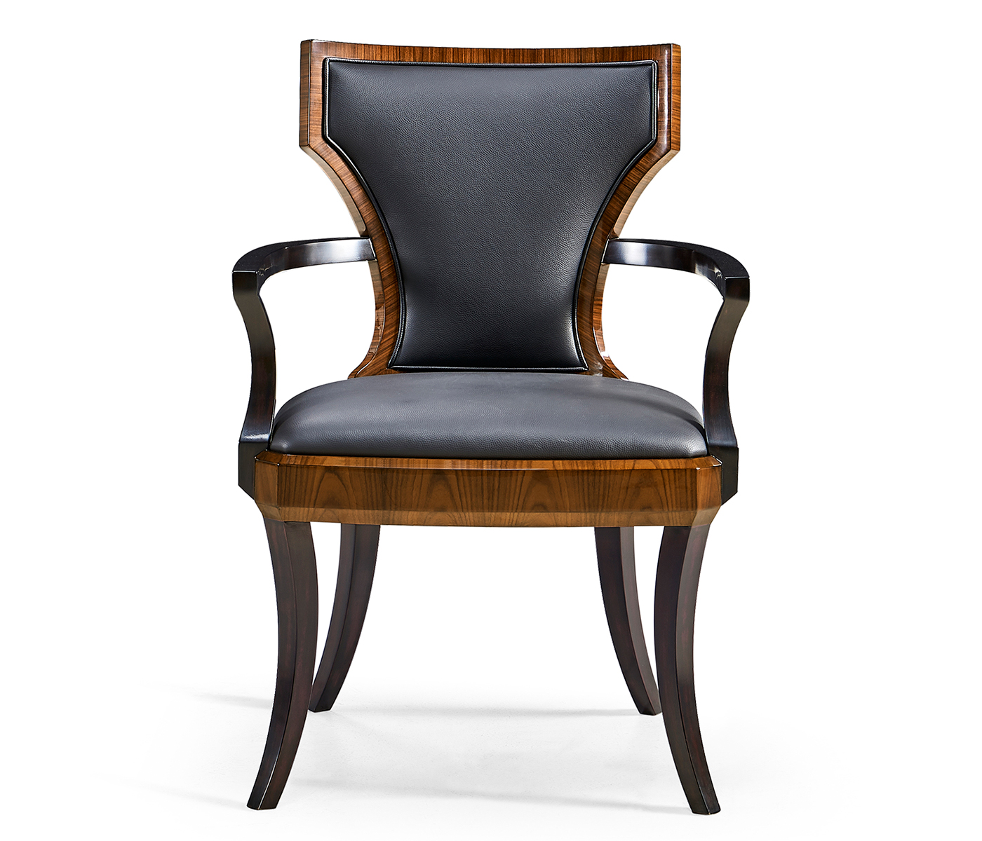 Full Back Art Deco High Lustre Santos Dining Arm Chair