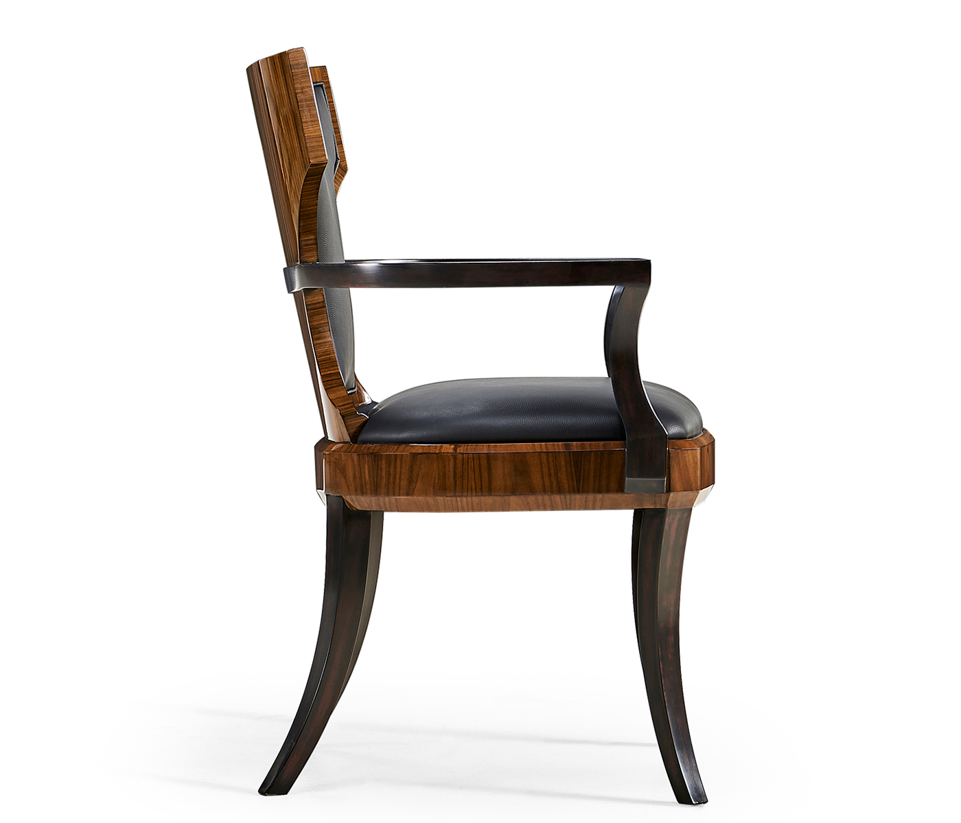 Full Back Art Deco High Lustre Santos Dining Arm Chair