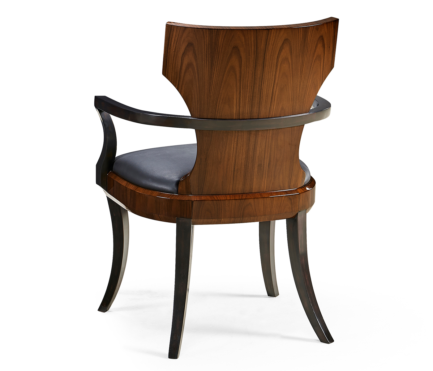 Full Back Art Deco High Lustre Santos Dining Arm Chair