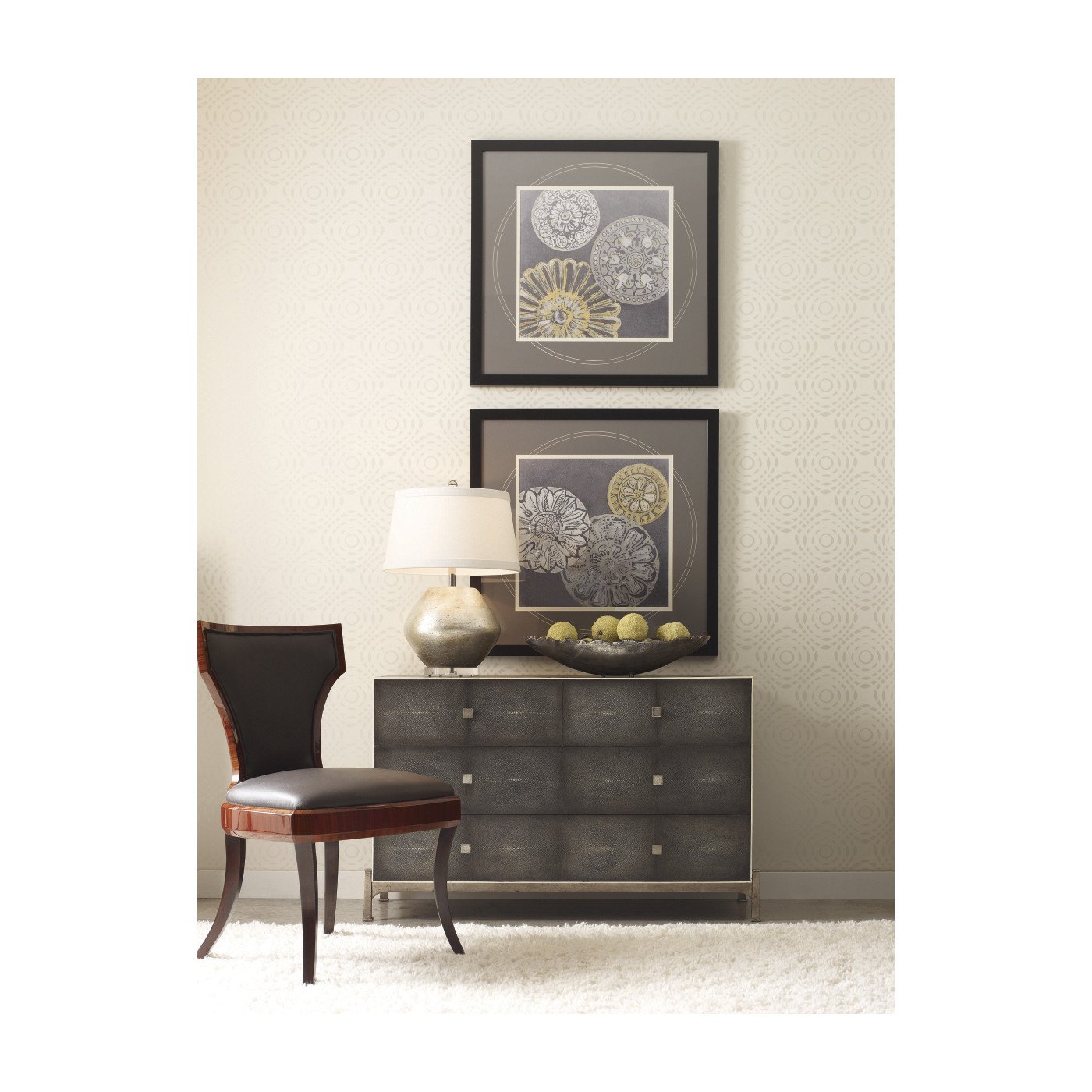 Full Back Art Deco Macassar Ebony Dining Side Chair