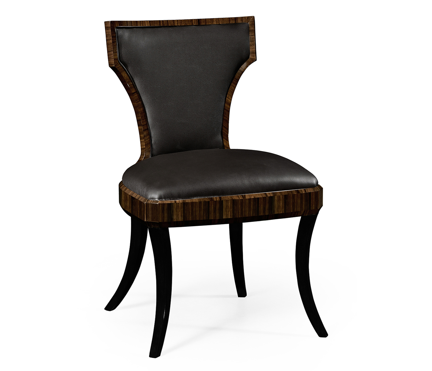 Full Back Art Deco Macassar Ebony Dining Side Chair