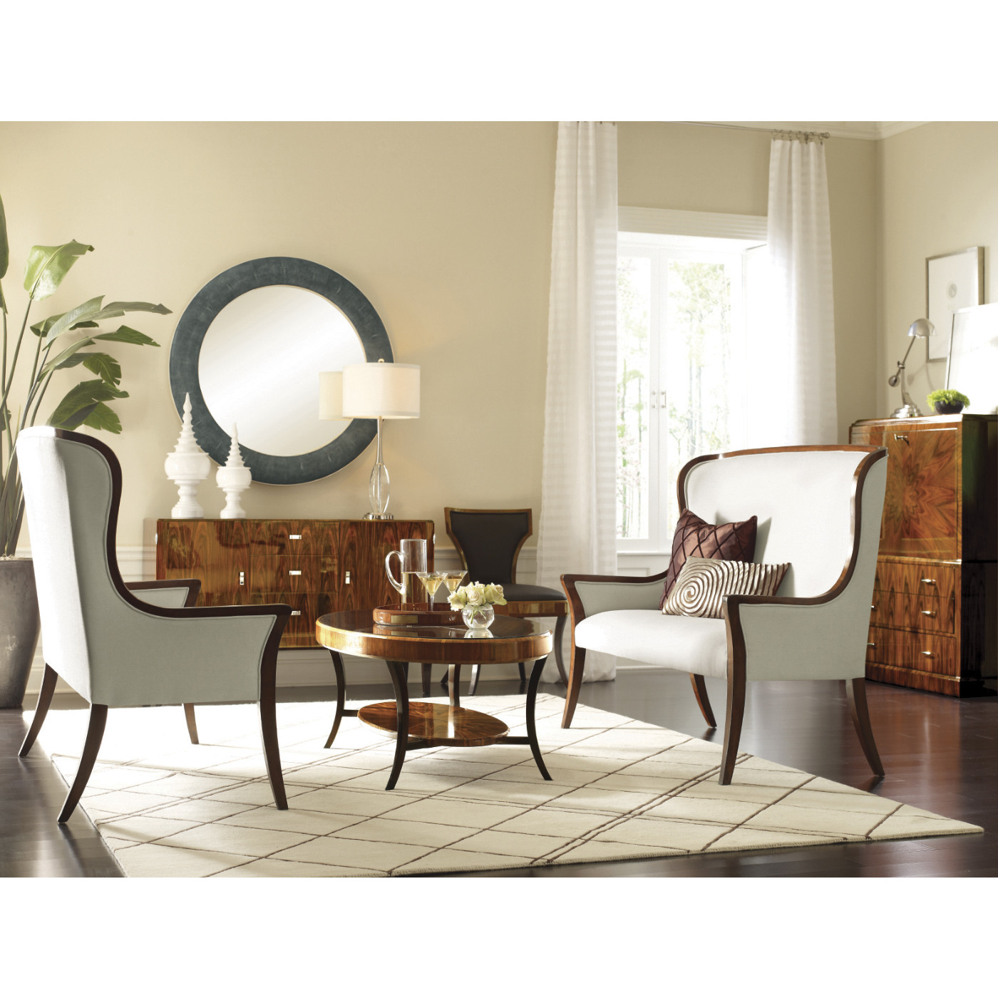 Full Back Art Deco Macassar Ebony Dining Side Chair