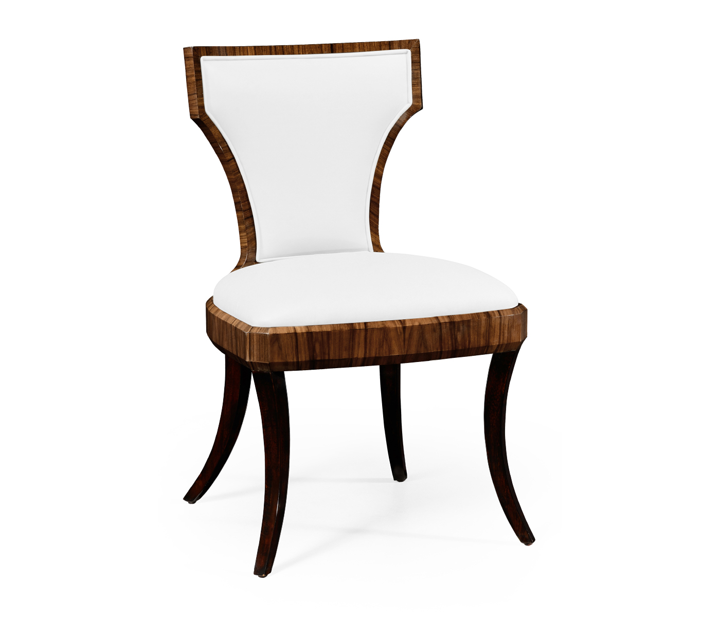 Full Back Art Deco Satin Santos Dining Side Chair