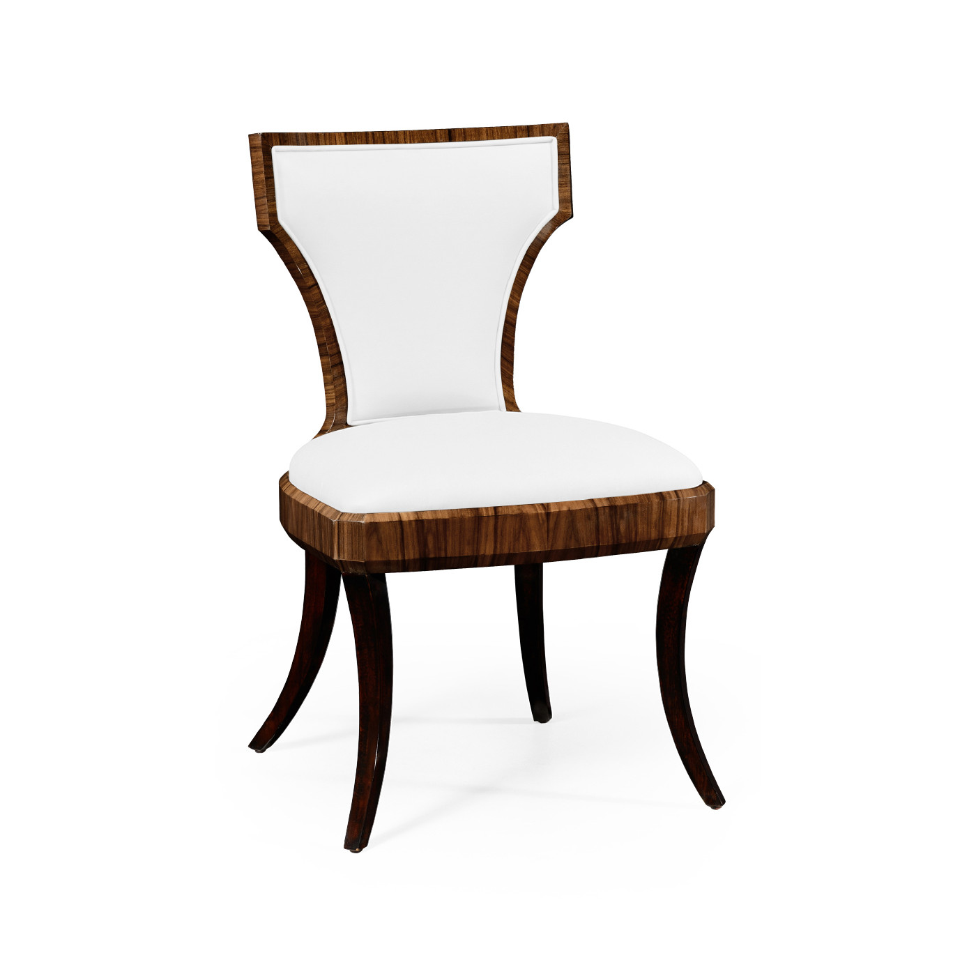 Full Back Art Deco Satin Santos Dining Side Chair
