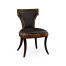 Full Back Art Deco Satin Santos Dining Side Chair