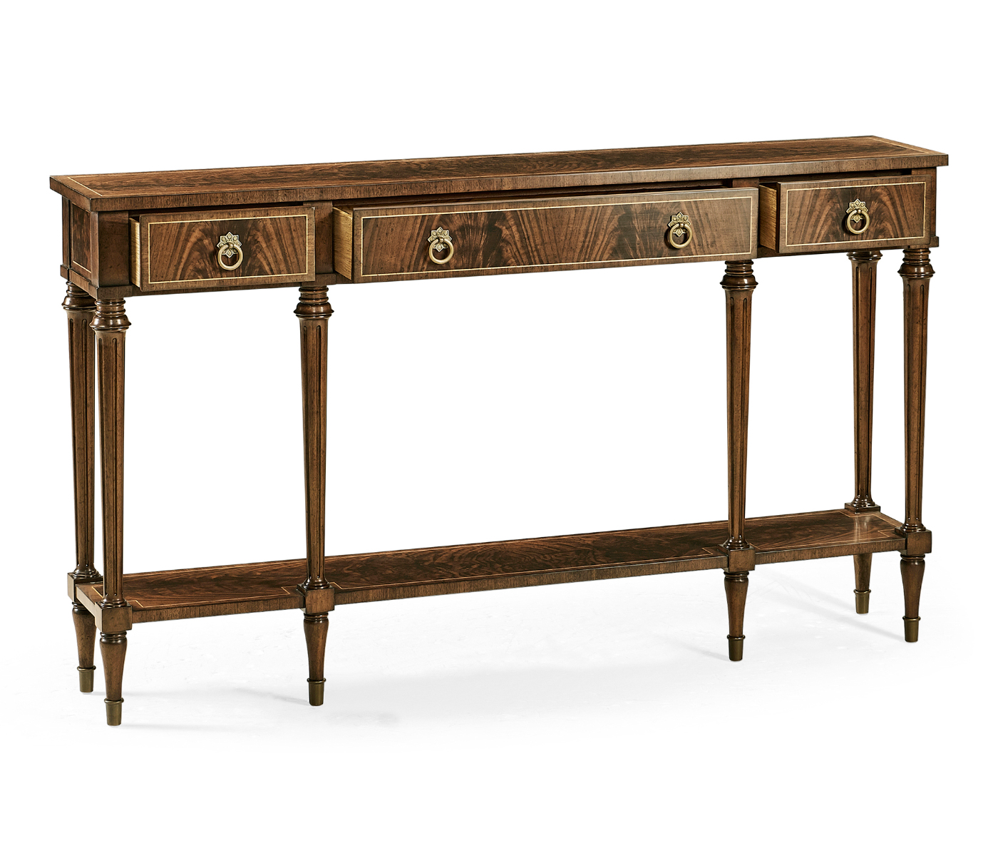 Dark Crotch Walnut Narrow Console