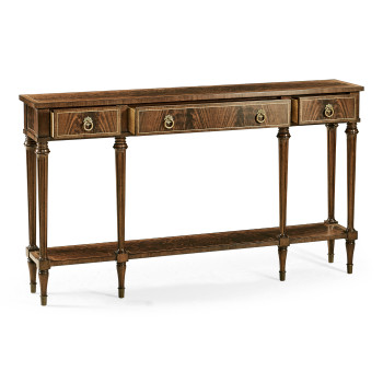 Dark Crotch Walnut Narrow Console