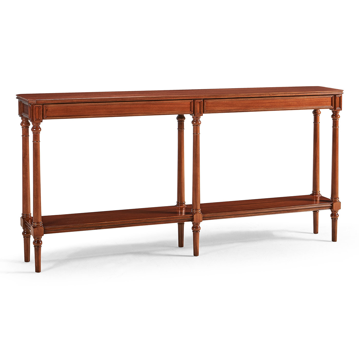 Country living style narrow walnut console