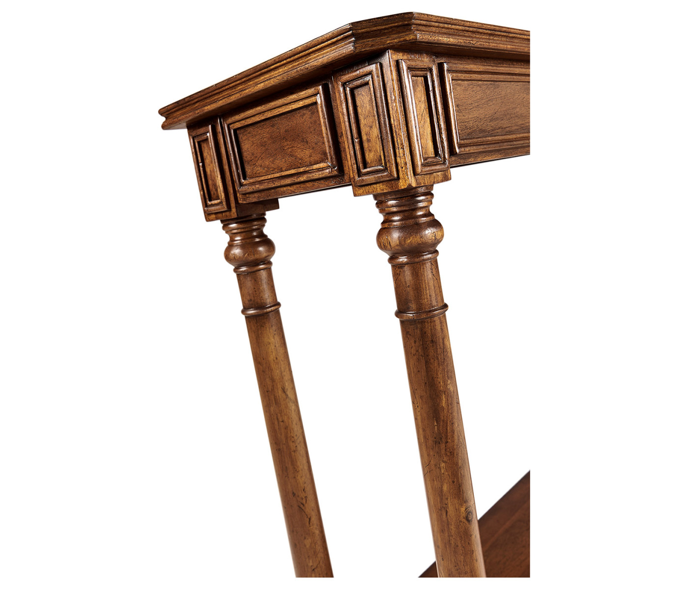 Country living style narrow walnut console