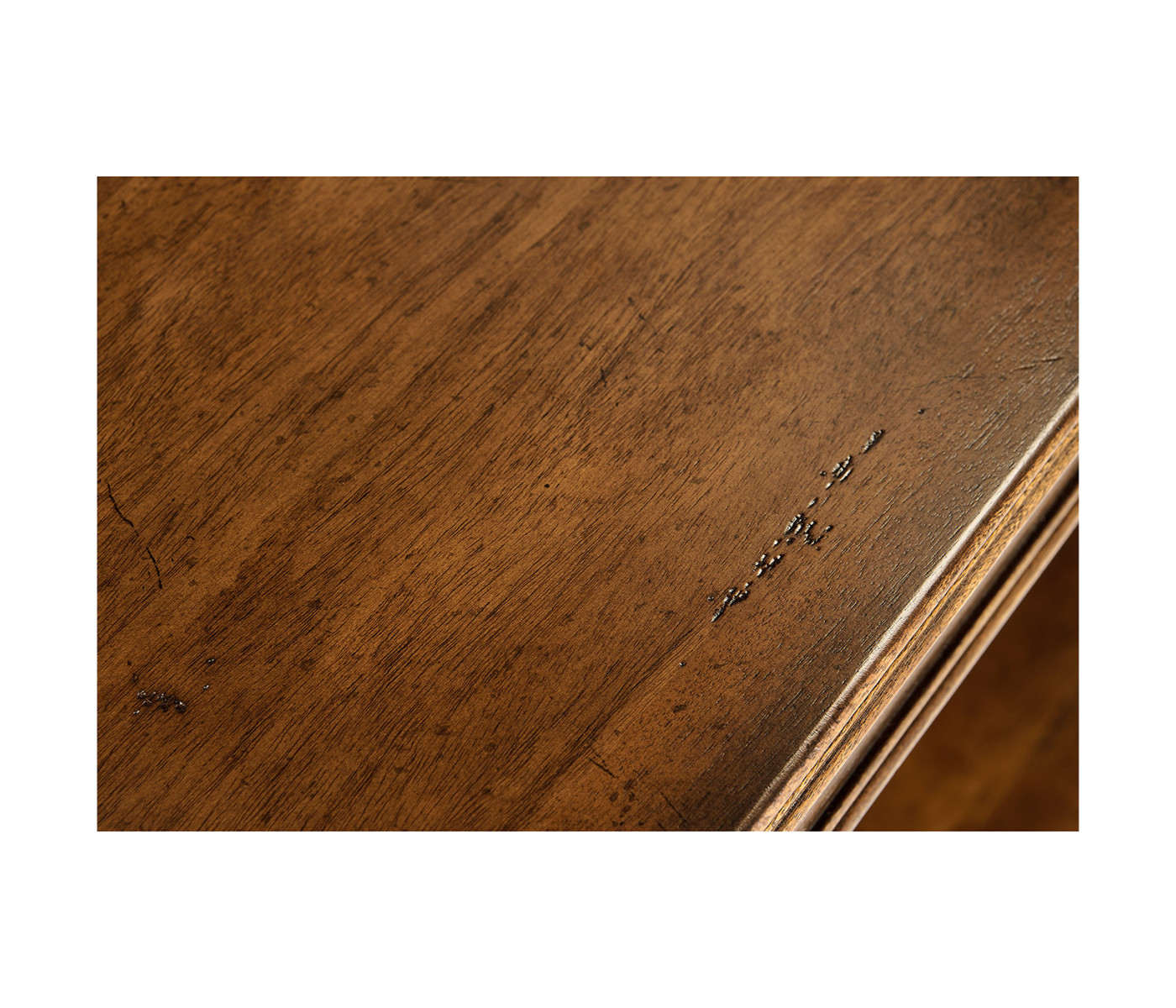Country living style narrow walnut console