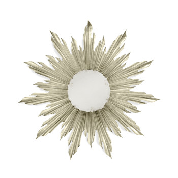 Small silver sunburst mirror