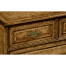 George II style burl oak chest of five drawers