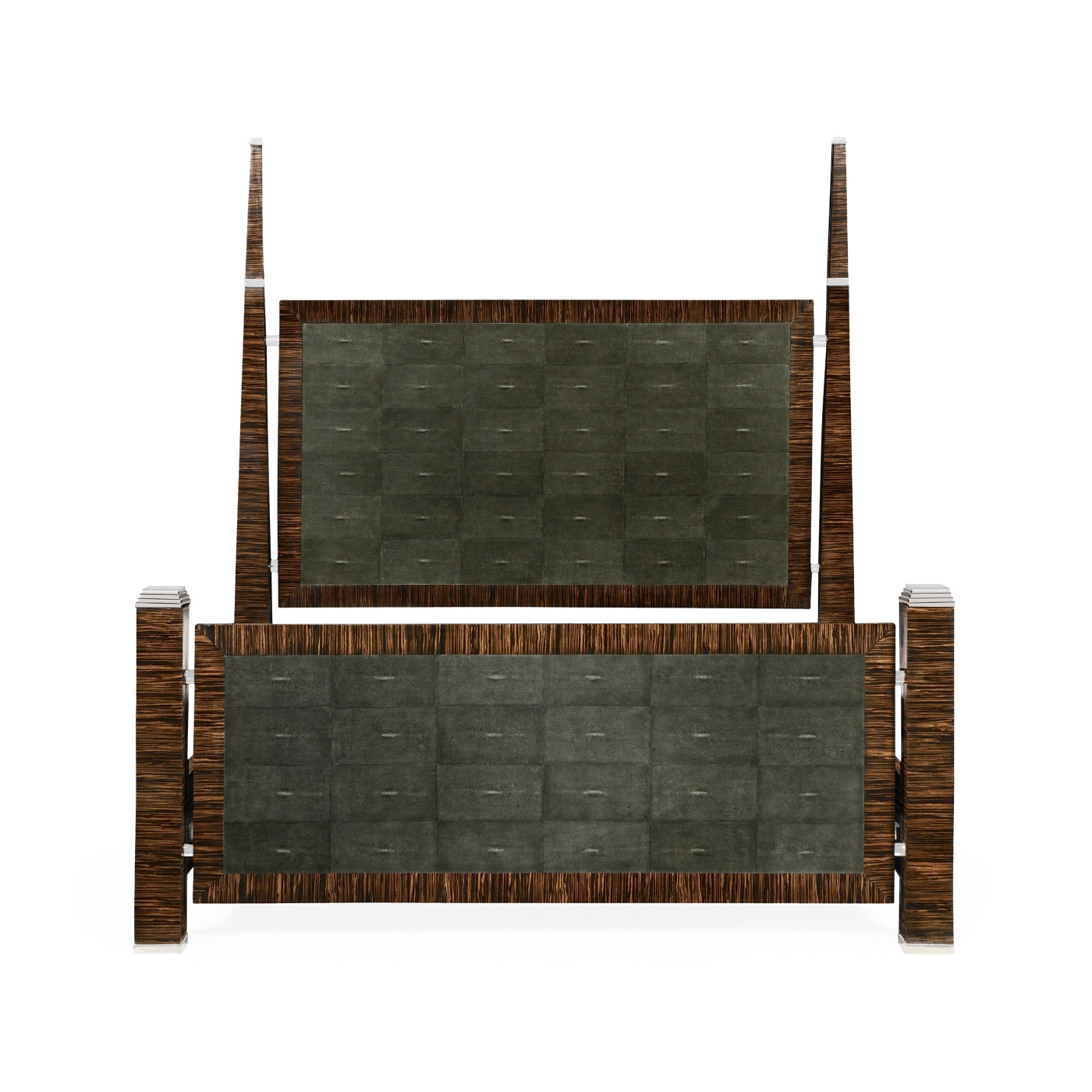 Faux Macassar & Anthracite Faux Shagreen Cali King Bed