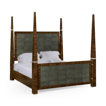Faux Macassar & Anthracite Faux Shagreen UK King Bed