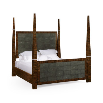 Faux Macassar & Anthracite Faux Shagreen US King Bed