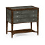 Faux Macassar Ebony & Anthracite Shagreen Chest of Three Drawer