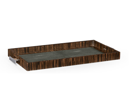 Faux Macassar Ebony & Anthracite Shagreen Tray