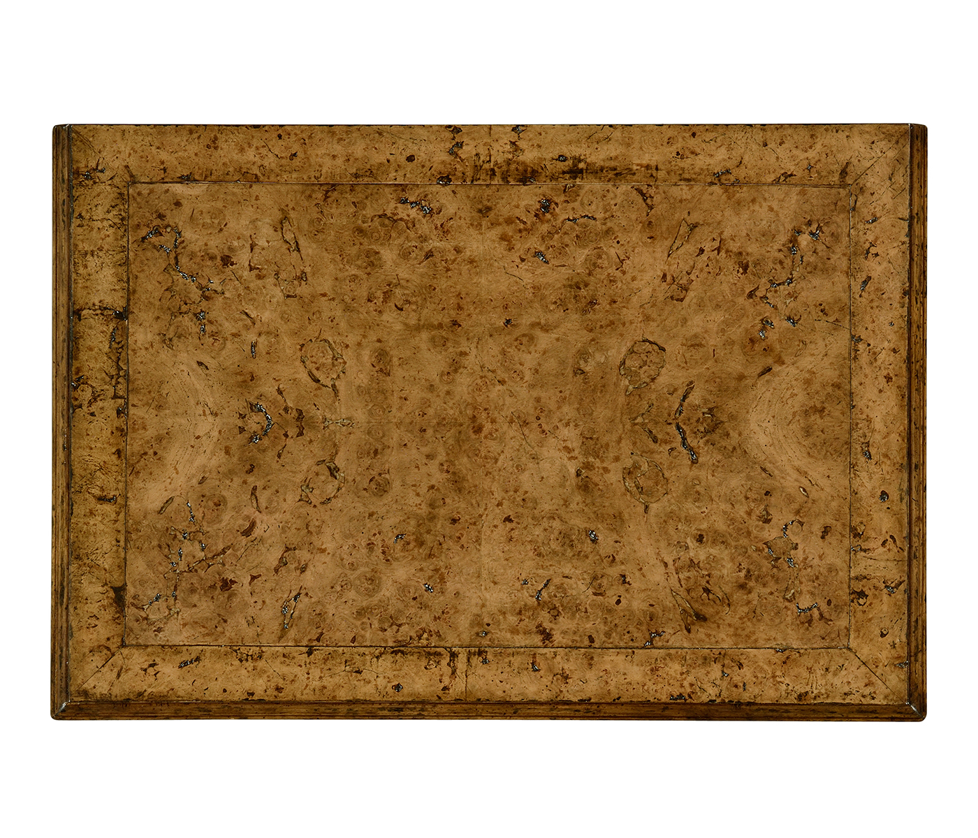 George II style burl oak chest of four drawers