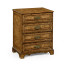 George II style burl oak chest of four drawers