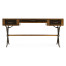 Hammered Iron Bureau Plat with Black Leather Inserts