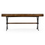 Hammered iron and burl oval coffee table