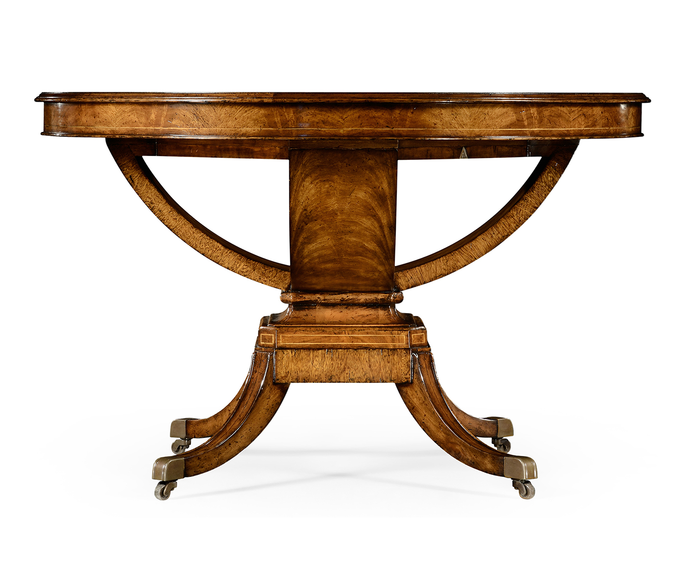 Biedermeier Style Crotch Walnut Centre/ Library Table