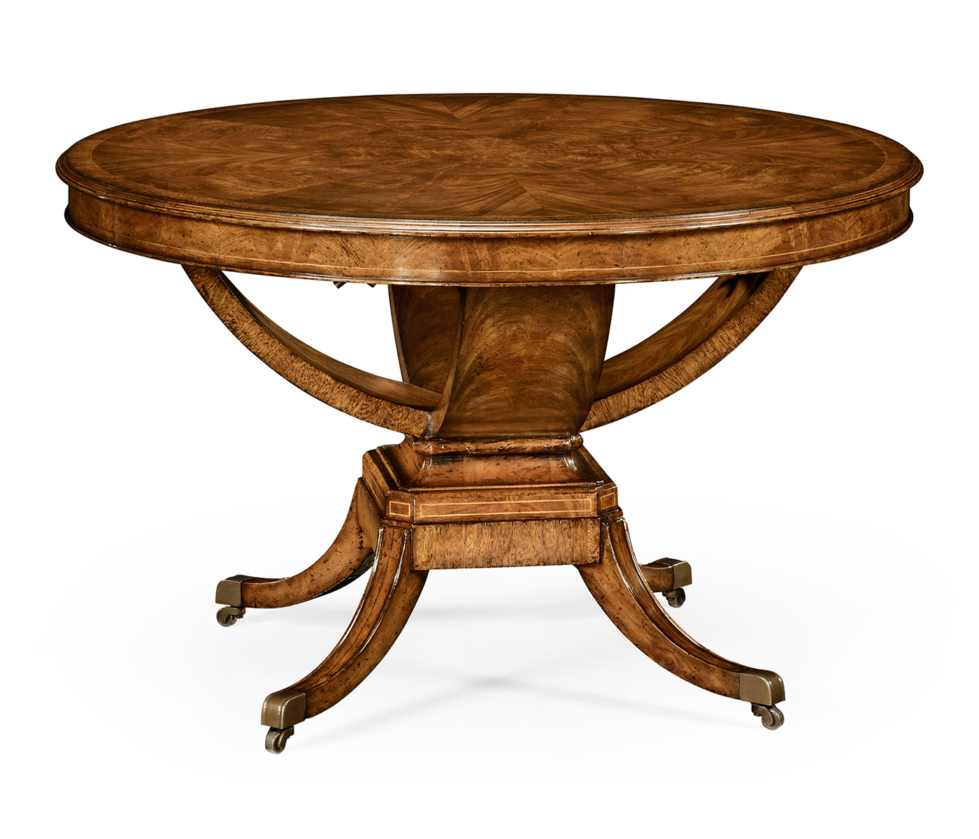 Biedermeier Style Crotch Walnut Centre/ Library Table