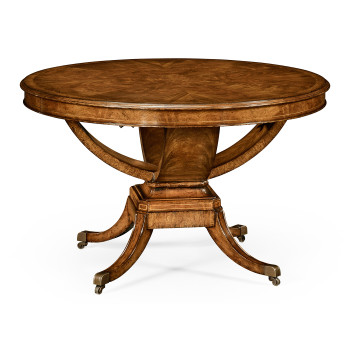 Biedermeier Style Crotch Walnut Centre/ Library Table