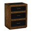Rustic Burl Oak and Leather Chest of Three Drawers