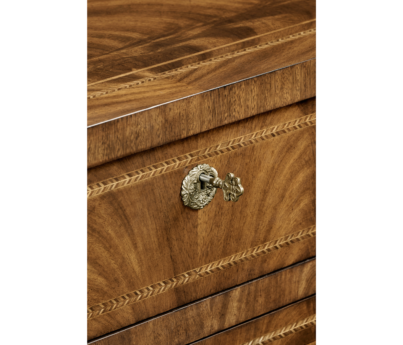 Empire style walnut three drawer chest