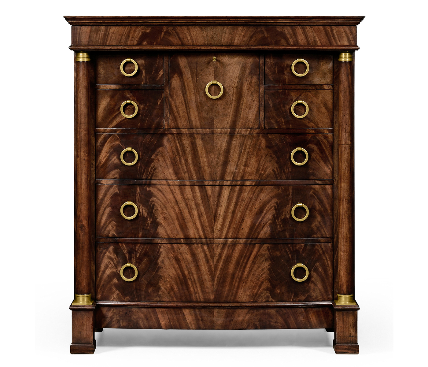 Mahogany biedermeier high chest