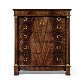 Mahogany biedermeier high chest