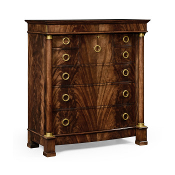 Mahogany biedermeier high chest