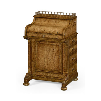 Burl oak davenport desk