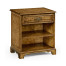 George II style burl oak beside table with drawer