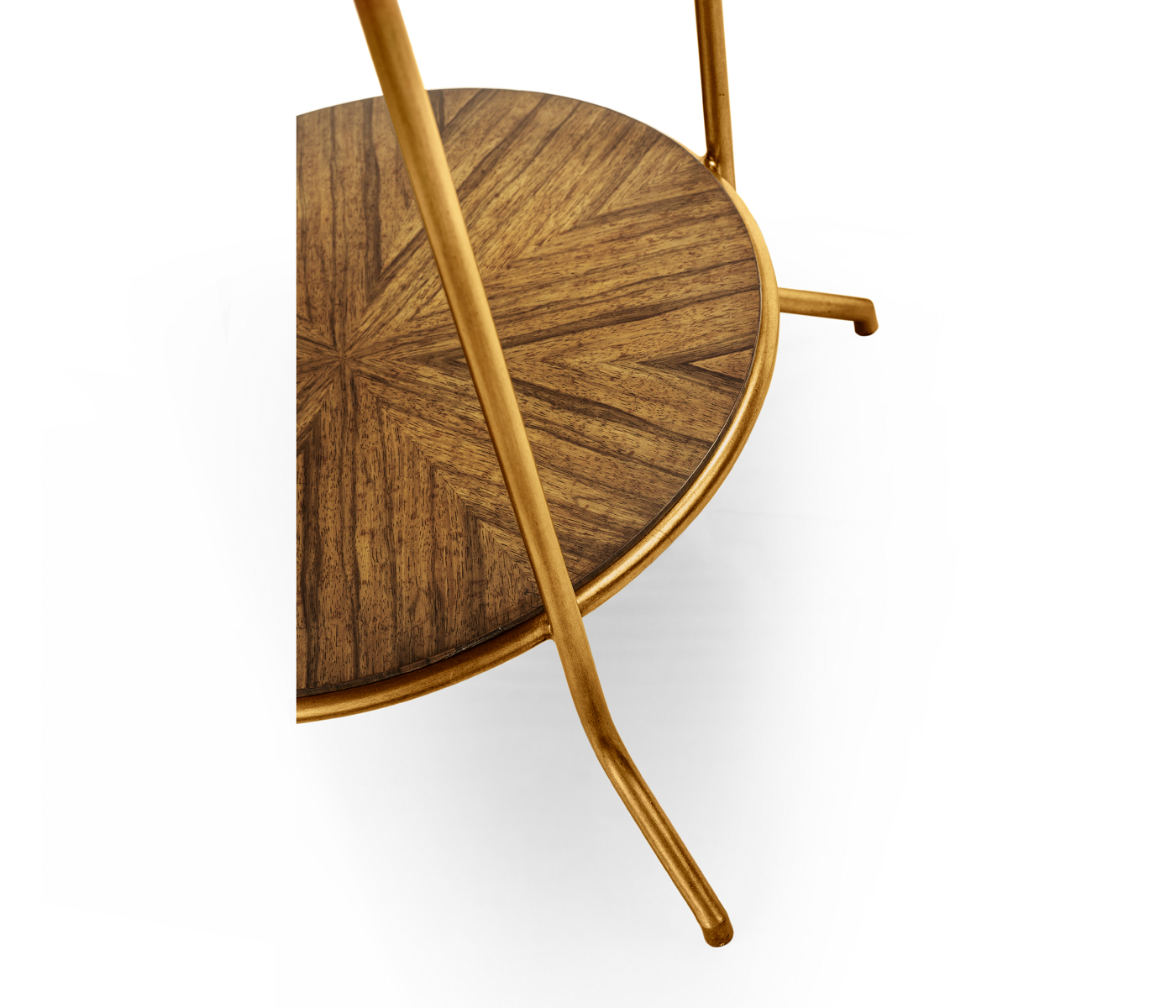Argentinian walnut veneered round side table