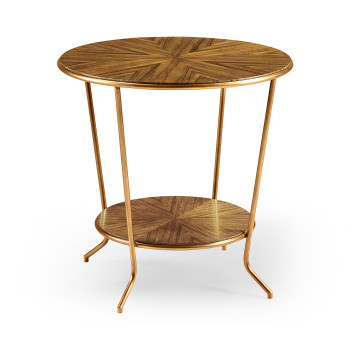 Argentinian walnut veneered round side table