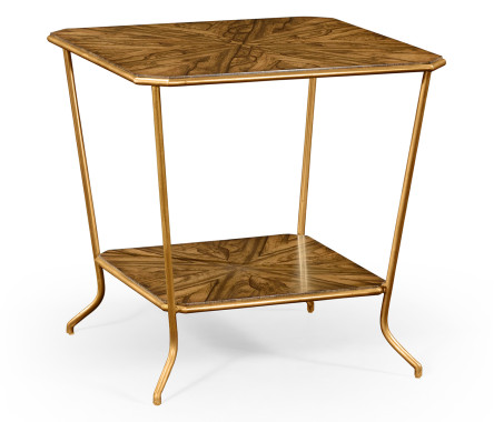 Argentinian walnut veneered square side table
