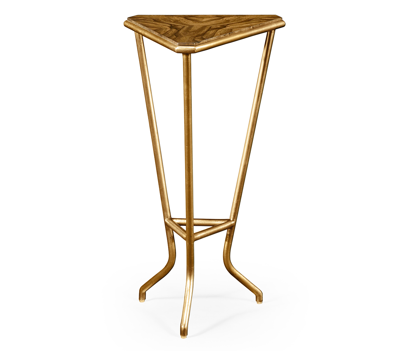Argentinian walnut veneered triangle lamp table