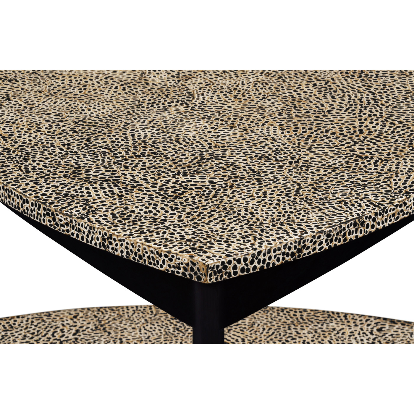 Black Snakeskin triangular coffee table