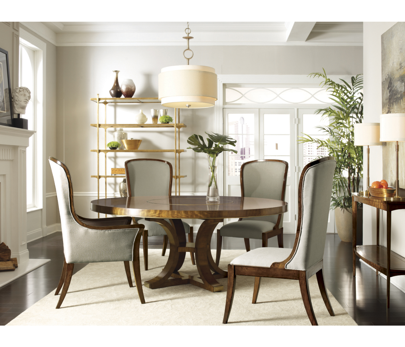 Hyedua and Brass Curved Console