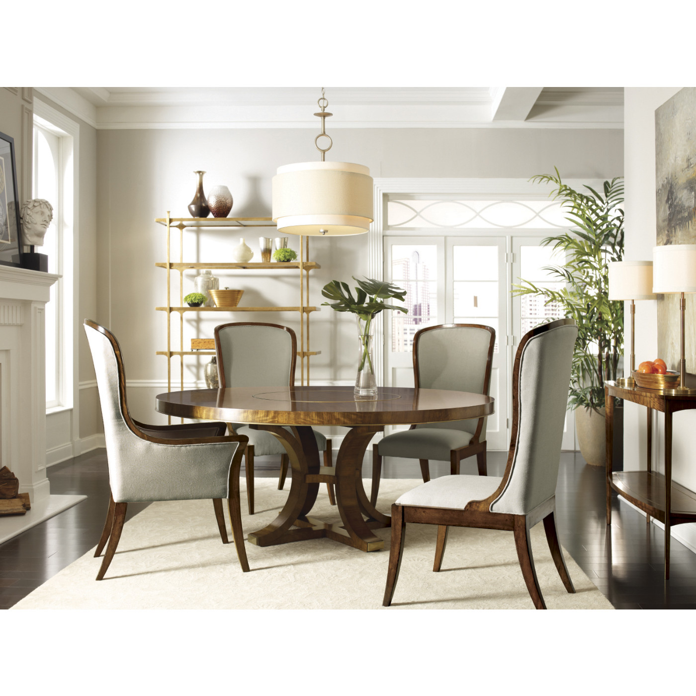 Hyedua and Brass Curved Console