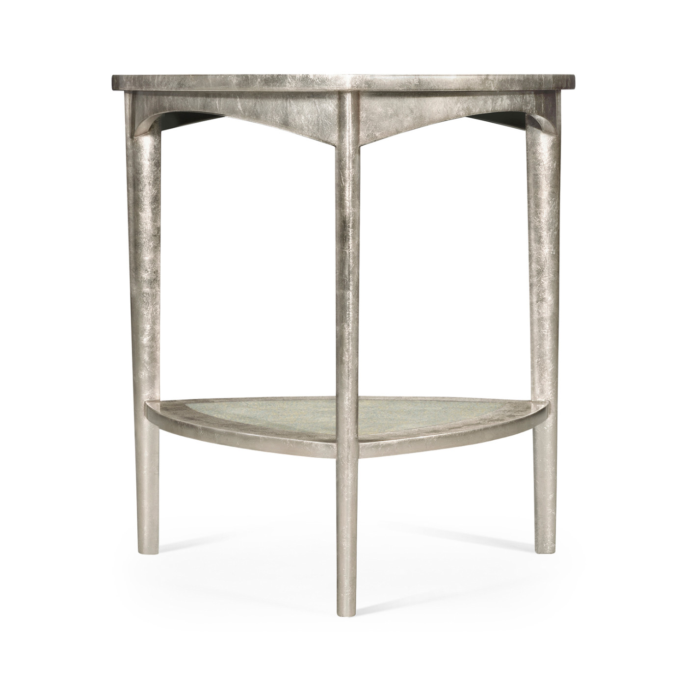 Silver Espresso Triangular Side Table