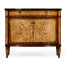 Satinwood & Floral Side Cabinet with Marble Top