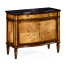 Satinwood & Floral Side Cabinet with Marble Top