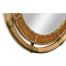 Circular Nautical Style Oak and Leather Mirror