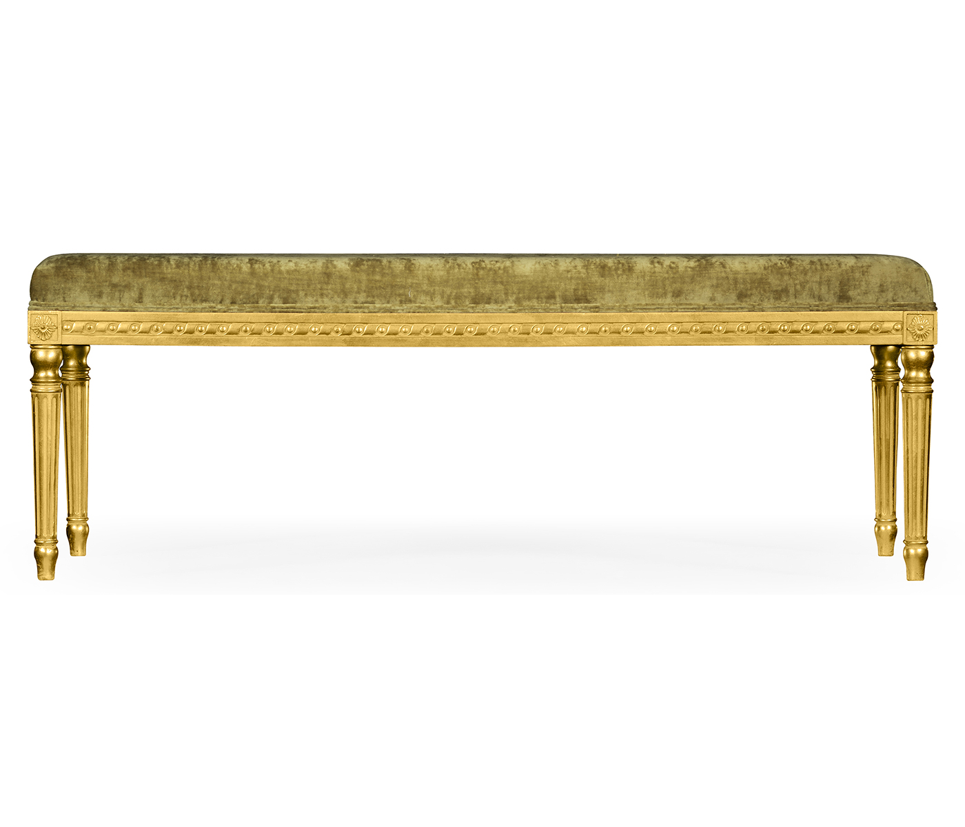 Louis XV style bench (Gold leaf/Velvet Lime)