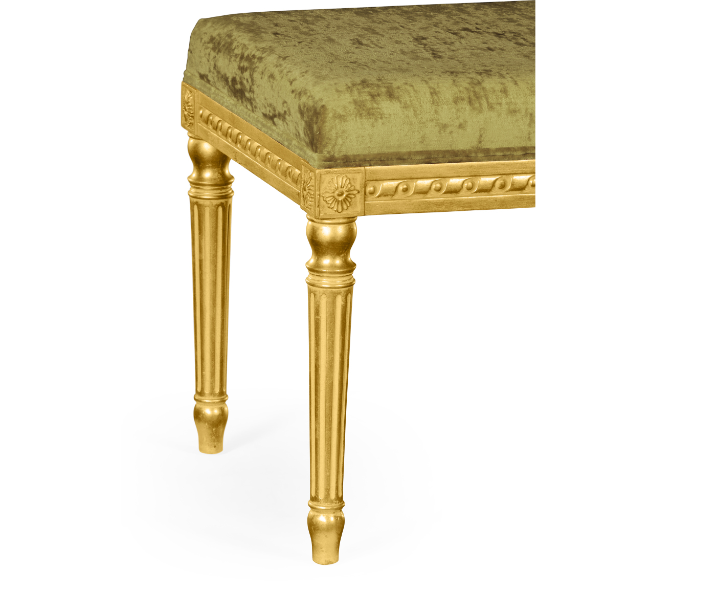 Louis XV style bench (Gold leaf/Velvet Lime)