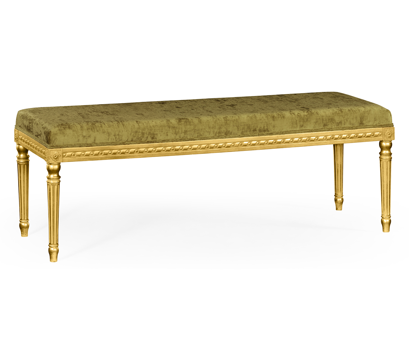 Louis XV style bench (Gold leaf/Velvet Lime)